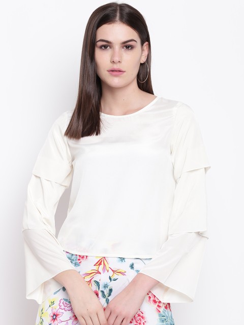 

DODO & MOA Women Off-White Solid Top