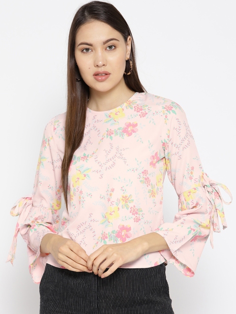 

DODO & MOA Women Pink & Yellow Floral Printed Top