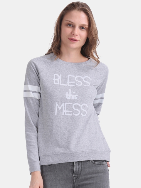 

Sugr Women Grey Printed Active Sweatshirt