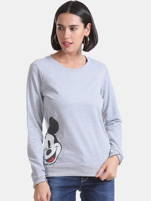 

Sugr Women Grey Mickey Mouse Printed Sweatshirt