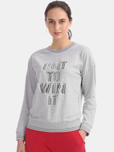 

Sugr Women Grey Printed Sweatshirt