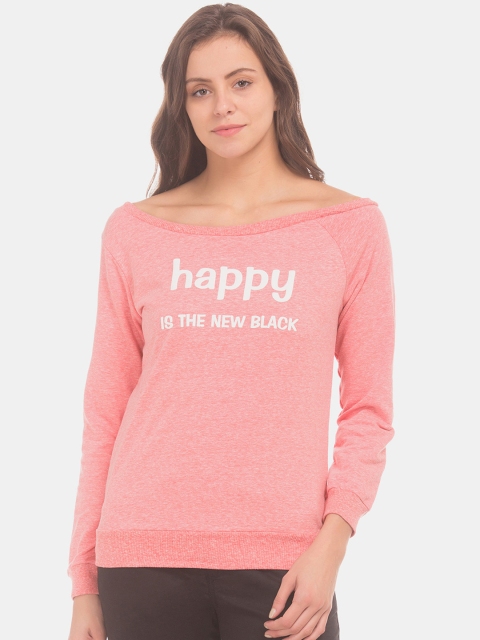 

Sugr Women Pink Printed Pullover Sweatshirt