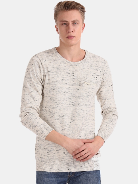 

Cherokee Men Beige Solid Pullover Sweater