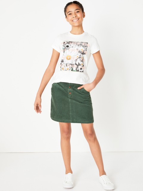

Marks & Spencer Girls Green Solid Corduroy Straight Mini Skirt