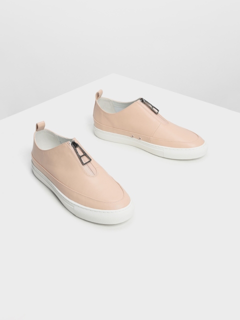 

CHARLES & KEITH Women Nude Slip-On Sneakers