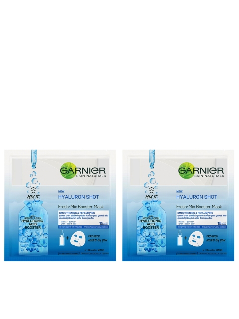 

Garnier Pack of 2 Hyaluron Shot Fresh-Mix Booster Masks, Blue