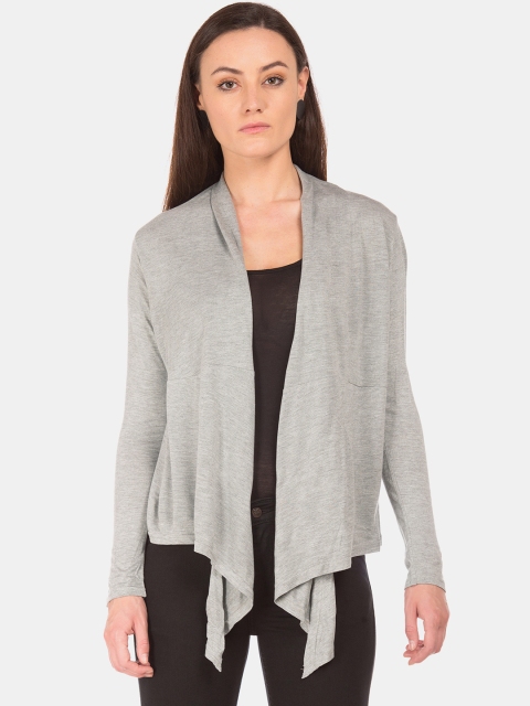 

Cherokee Women Grey Solid Open Front Shrug