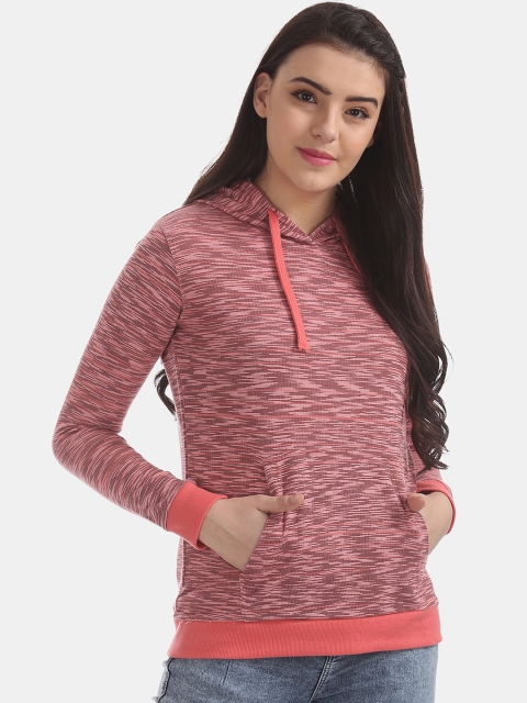 

Cherokee Women Pink Printed Hooded Sweatshirt