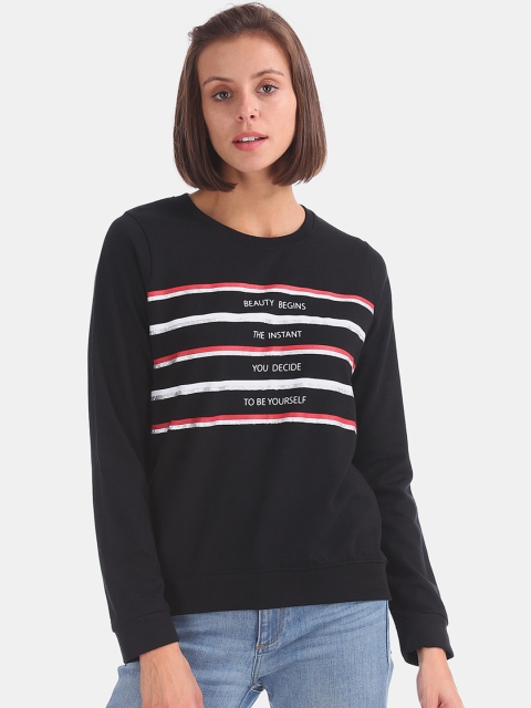 

Cherokee Women Black Printed Sweatshirt
