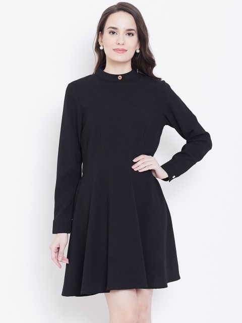 

DODO & MOA Women Black Solid Fit & Flare Dress