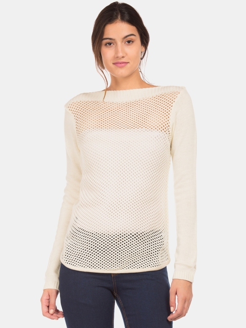 

Cherokee Women White Self Design Winter Top