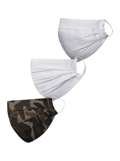 

VASTRAMAY Unisex Pack Of 3 Reusable 2-Ply Protective Anti-Pollution Outdoor Masks, Olive