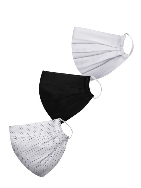 

VASTRAMAY Unisex Set of 3 Reusable 2-Ply Protective Outdoor Face Masks, White