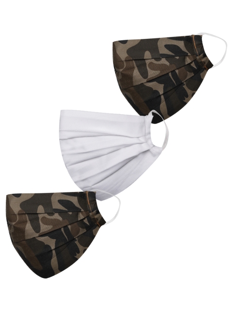 

VASTRAMAY Unisex Set of 3 Reusable 2-Ply Protective Outdoor Face Masks, Olive