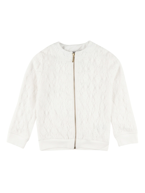 

Cherokee Girls White Self Design Tailored Jacket