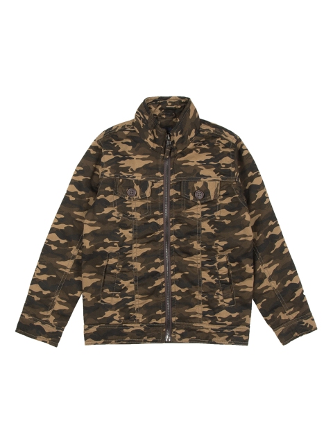 

Cherokee Boys Olive Green Camouflage Printed Padded Jacket