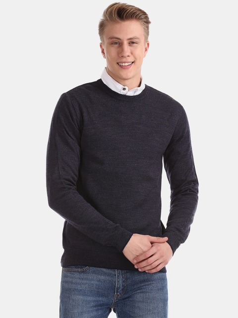 

Ruggers Men Blue Solid Pullover, Navy blue