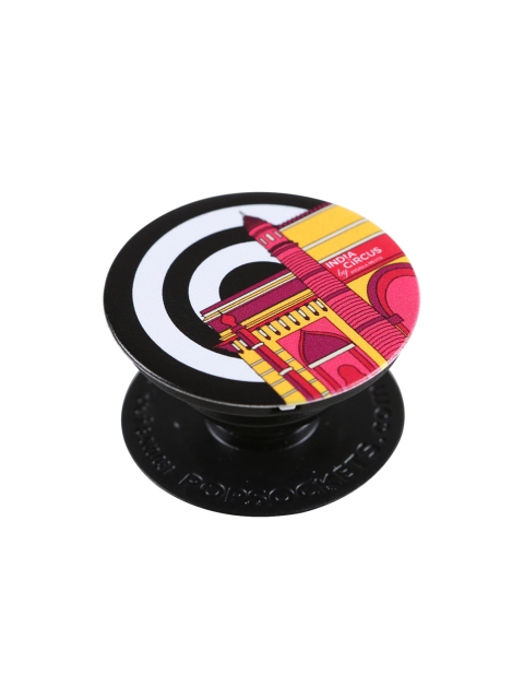 

India Circus by Krsnaa Mehta Unisex Black & Pink Monochromes & Monument Printed PopSocket