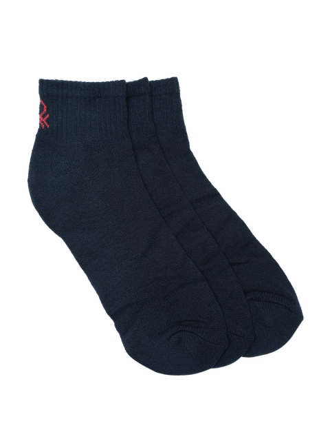 

Undercolors of Benetton Unisex Set of 3 Navy Solid Ankle-Length Socks, Navy blue