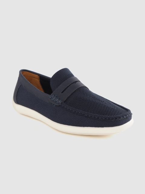 

Carlton London Men Navy Blue Woven Design Loafers