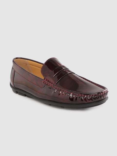 

Carlton London Men Maroon & Black Party Wear Driving Shoes