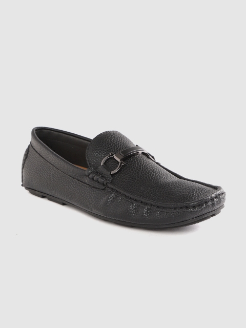 

Carlton London Men Black Solid Horsebit Loafers