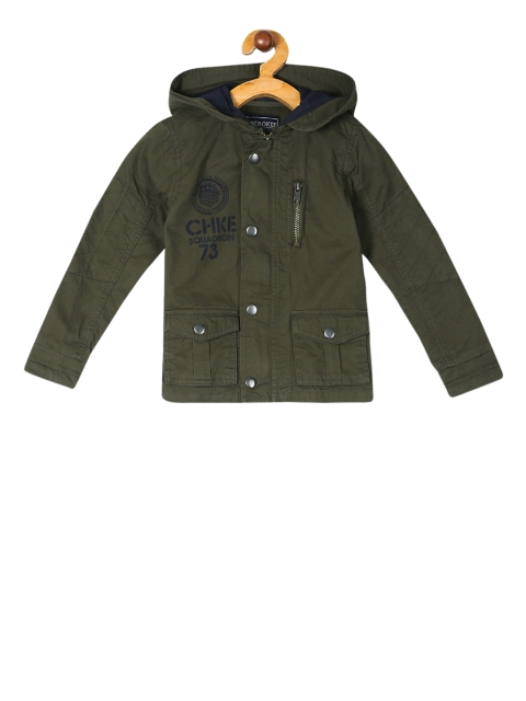

Cherokee Boys Olive Green Solid Tailored Jacket