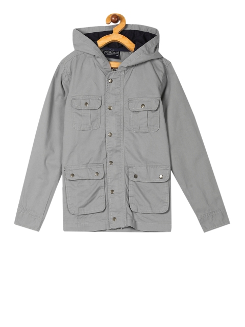

Cherokee Boys Grey Solid Hooded Parka