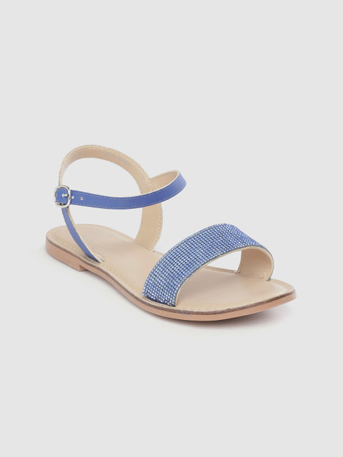 

MS. CL by Carlton London Women Blue Embellished Open Toe Flats