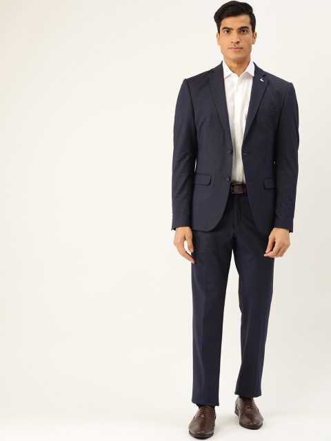 

Blackberrys Men Navy Blue Solid Slim Fit Single-Breasted Suit