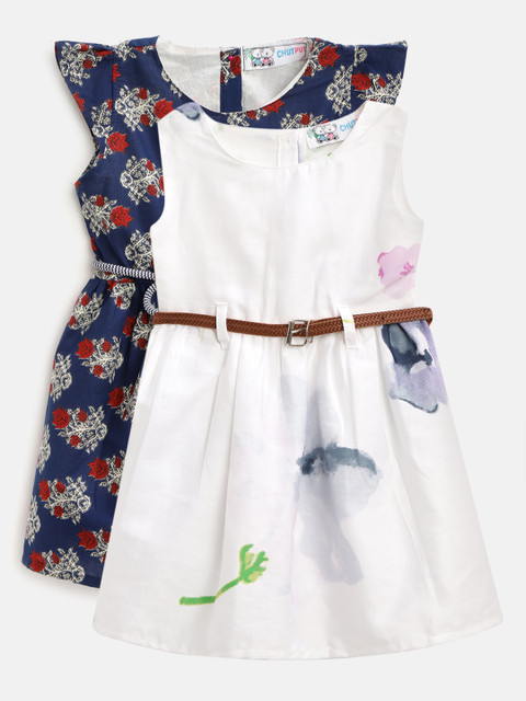 

Chutput Girls Pack of 2 Printed A-Line Dresses, White