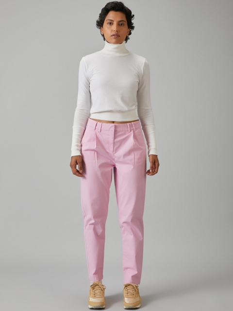 

Bhaane Women Pink Regular Fit Solid Regular Trousers