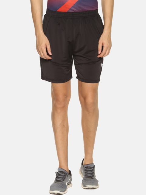 

HPS Sports Men Black Solid Regular Fit Sports Shorts