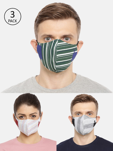 

Bene Kleed Unisex 3 Pcs 5-Ply Reusable Outdoor Fashion Masks, Green