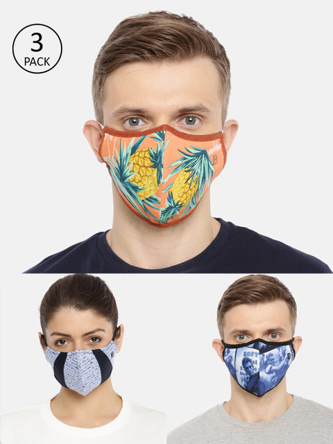 

Bene Kleed Adults Pack of 3 Reusable 5-Layers Outdoor Masks, Blue