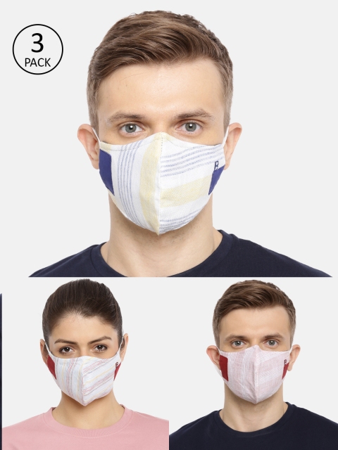 

Bene Kleed Unisex 3 Pcs Printed 5-Ply Reusable Anti-Microbial Outdoor Protective Masks, Multi