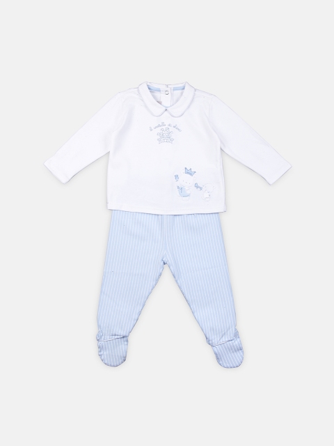 

Chicco Boys White & Blue Printed T-shirt with Leggings