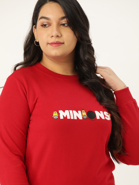 

Sztori MinionsWomen Plus Size Red & White Minion Print Sweatshirt