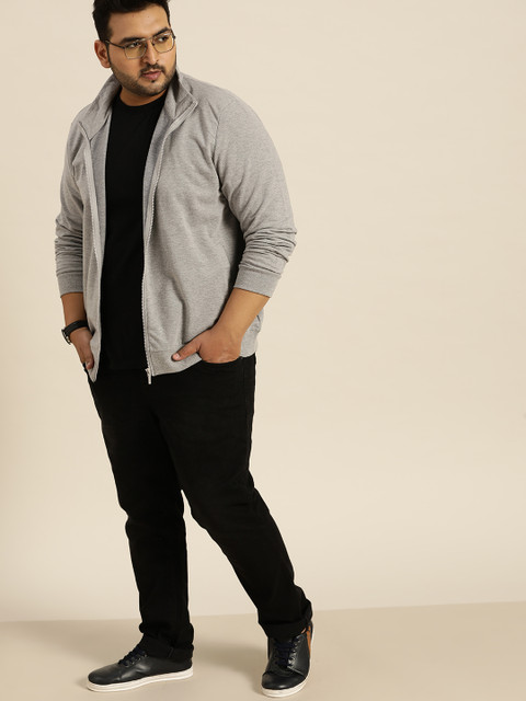 

Sztori Men Grey Melange Plus Size Solid Sweatshirt