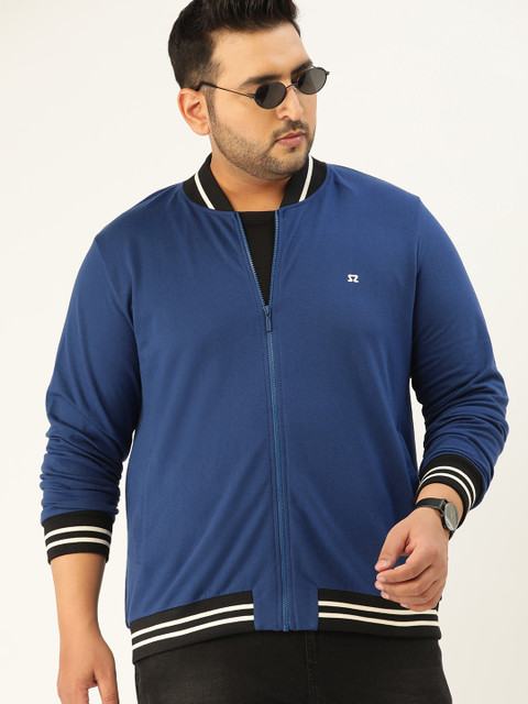

Sztori Men Plus Size Navy Blue Solid Sweatshirt