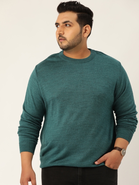 

Sztori Men Green Solid Pullover Plus Size Sweater