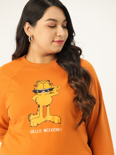 

Sztori GarfieldWomen Plus Size Orange & Yellow Garfield Print Sweatshirt