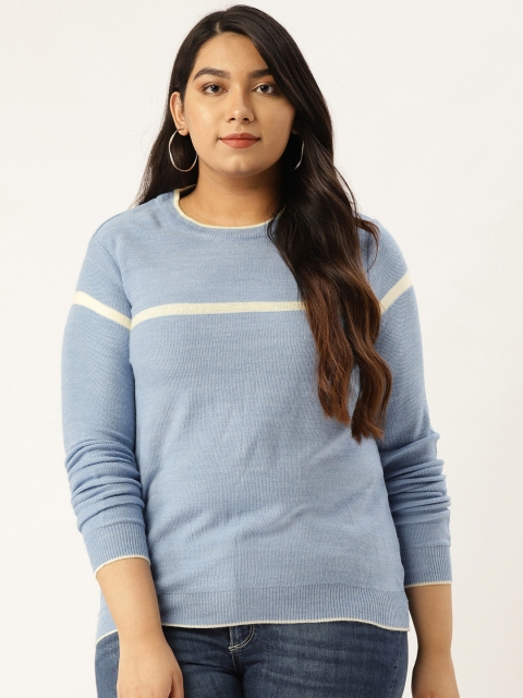 

Sztori Women Blue Plus Size Solid Pullover