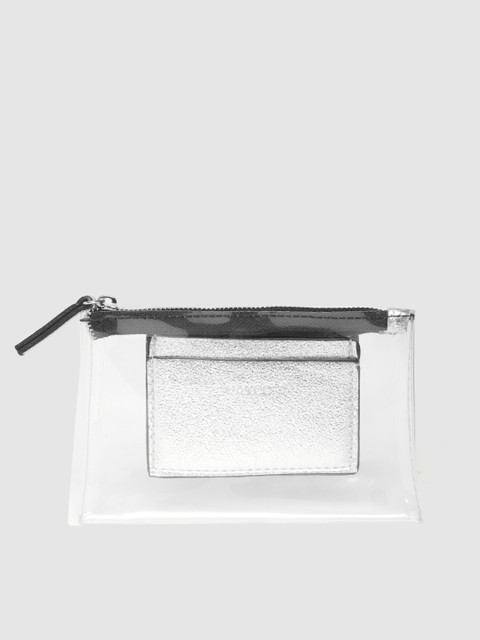 

MANGO Women Transparent & Silver-Toned Solid Purse