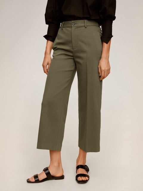 

MANGO Women Brown Regular Fit Solid Culottes