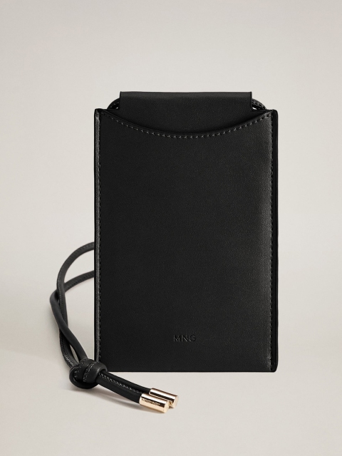 

MANGO Women Black Solid Mobile Pouch