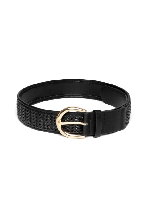 

MANGO Women Black Woven Design Belt