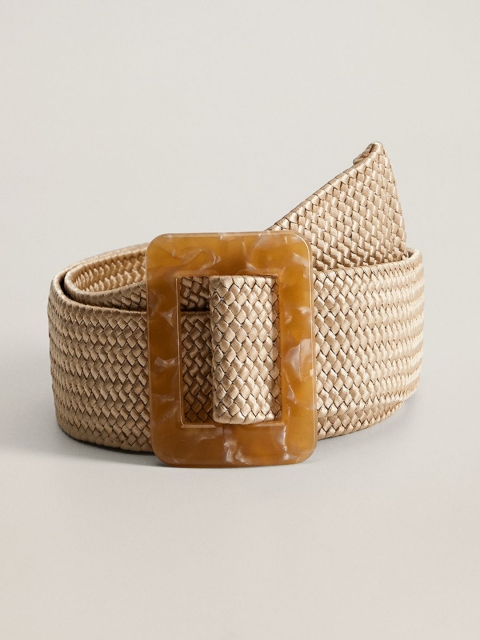 

MANGO Women Beige Braided Wide Belt