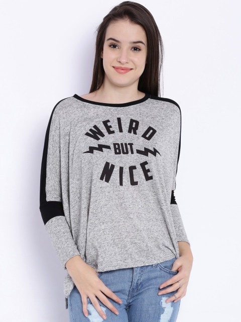 

Tokyo Talkies Grey Printed Top