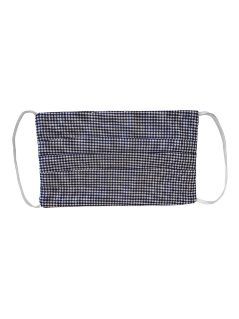 

Femella Women White & Navy Blue Checked 2-Ply Reusable Cloth Mask